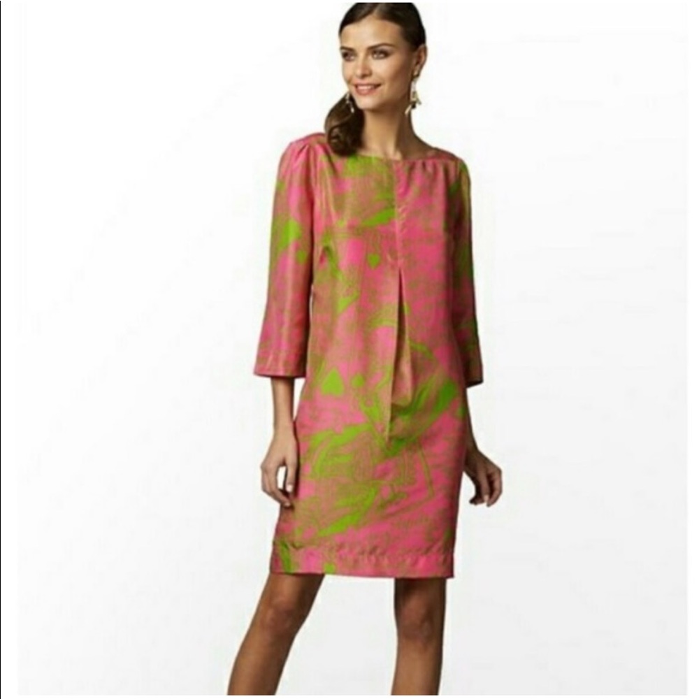 Lilly Pulitzer queen of hearts shift, dress, pink and green size 4